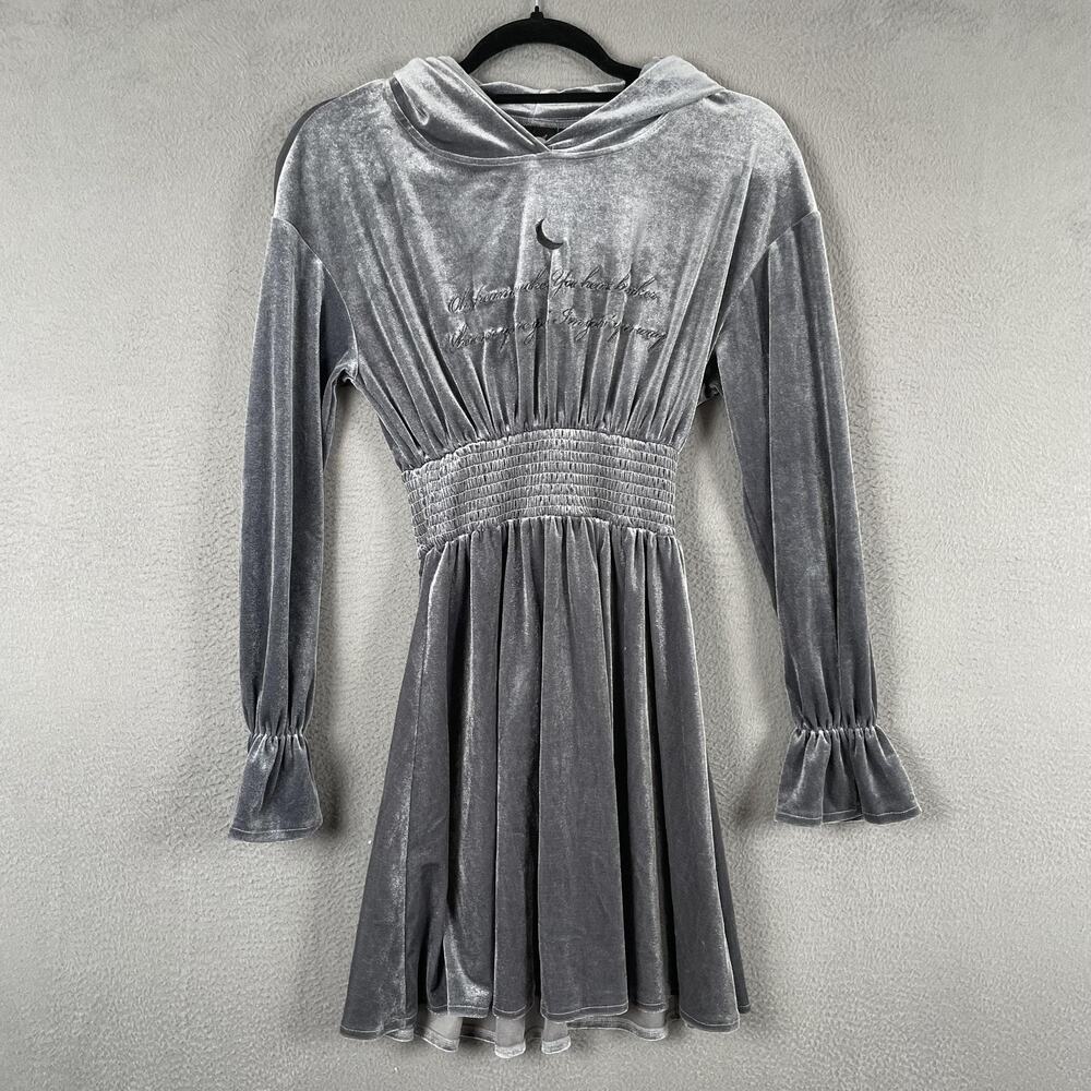 Sagi Dolls Dress Womens Small Velvet Long Sleeve Hooded Crescent Moon Embroidere